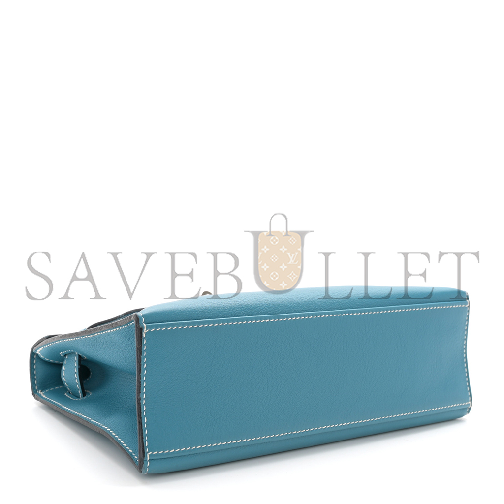 HERMÈS MASTER SWIFT KELLY POCHETTE CLUTCH BLUE JEAN (22*14*7cm) 